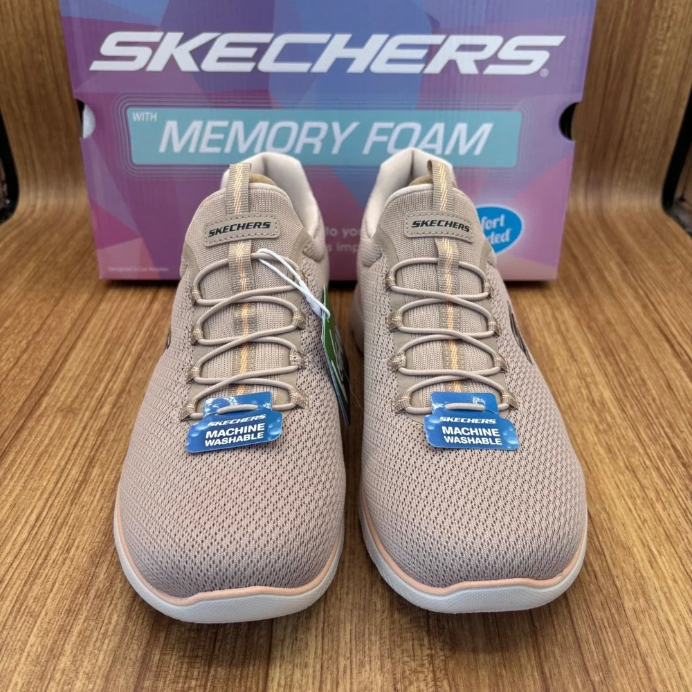 Skechers Summits Summer Blush Women Size 10 Taupe Peach Vegan Memory Foam NEW